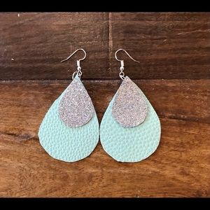 Faux leather dangle earrings